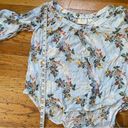 Anthropologie  Maeve Blue Floral Peasant Blouse Size 8 Photo 3