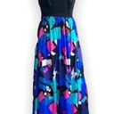 Shoshanna  Midnight Dress Long Silk Jewel Tone Geometric Printed Strapless Prom Photo 12