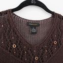 BCBGMAXAZRIA Vintage Y2K Crochet Knit Beaded Sweater Photo 6