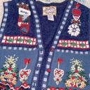 heirloom collectibles  vintage knit Christmas sweater vest size XLarge Photo 6