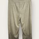 Soft Surroundings  Womens Large Pull On Faux Suede Eyelet Boho Cropped Pants Photo 1