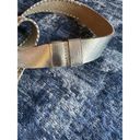 Chico's  Women's Wide Metallic Gold Leather Belt Silver Gold Gem Buckle Western Photo 2