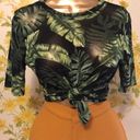 Sans Souci leaf print mesh t shirt size M Photo 7