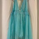 Victoria's Secret VS Lacie‎ Sz M Ice Mint Tiffany Blue Green Sheer Lace Chemise Photo 0