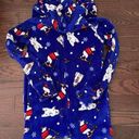 One Piece “Jenni”  Fleece Sleepwear. Size Small Blue Holiday Photo 0