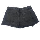 ZARA  Black Denim High Rise Distressed Frayed Raw Hem Casual Jean Shorts Size 8 Photo 1