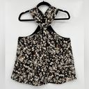 Rebecca Minkoff  Winnie Floral Halter Top Twist Front Flower Tank Top Satin Large Photo 8