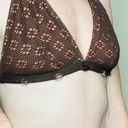 La Blanca Vintage Y2K  By Rod Beattie Brown Crochet Beaded Bikini Top Photo 5