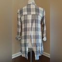 Blu Pepper NEW  Gray Plaid Button Down Open-Back Roll-Tab Sleeves ModCloth Top S Photo 3