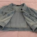 Allegra K Y2K Cropped Light Washed Jean Jacket, size L Photo 10