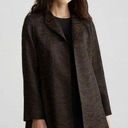 Eileen Fisher  Size XL Silk Blend Jacquard Wave Jacket Open Front Wing Collar Photo 0