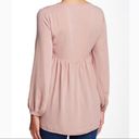 Ro & De  Mauve Pink Long Bishop Sleeve Embroidered Inset Blouse Top Size XS Photo 1