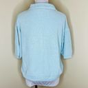 Polo VTG Norm Thompson Linen Blend  Sweater XL Women Light Blue Knit Short Sleeve Photo 2