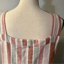 Sonoma  Linen Blend Striped Square Neck Tie Tank Size Large Stripes Striped Pink Photo 5