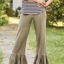 Matilda Jane  Olive Green Big Ruffle Bottom Pants Sz.S Photo 0