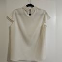 Ted Baker  Size 3 White Short Sleeve Blouse with a Pearl Collar Photo 1