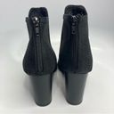 American Eagle  Outfitters peep toe heels black laser cut faux leather size 9.5 Photo 1