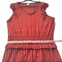 Ava James  Plus Size Burnt Orange Sleeveless Ruffle Midi Dress NWOT Size 1X Photo 5