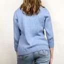 Vintage Blue  Polka Dot Knit Button Up Cardigan Sweater Photo 1