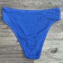 Aerie Crinkle Bikini Set Scoop Cut Out Top High Cut Cheeky Bottom Blue Size XL Photo 8