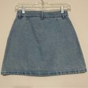 Krass&co Denim  floral embroidered boho light wash jean mini skirt size 2 Photo 2