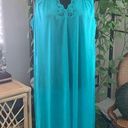 Vanity Fair Vintage 80s  Turquoise Lace Detail Popover Nightgown House Dress Slip Photo 0