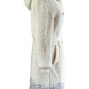 Hilda Ltd 100% Wool Vintage Long Icelandic Hooded Belted Coat in Ivory Small Photo 2