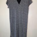 Lush Clothing Nordstrom Lush Midi Knit Dress in Grey and Black Stripe Photo 6