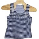 Chico's Zenergy By  Womens Polka Dot Sequin Black White Tank Top Sz‎ 1, Medium Photo 4