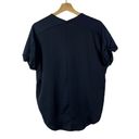 Alya  Navy Blue V-Neck Short Sleeve Blouse S Photo 1