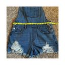 Women's Medium Distressed Overall Bib Shorts NWT Light Denim​ Blue Size undefined Photo 4