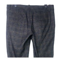 ZARA  Trouser Straight Leg Ankle Pants Flat Front Low Rise 6 Gingham Grey #2643 Photo 9