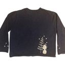 Croft & Barrow  Blue Ugly CHRISTMAS‎ Zip Cardigan Vintage XL Snowmen Holiday Photo 1