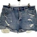 Treasure & Bond  Medium Wash Highrise Boyfriend Distressed Denim Shorts Photo 0