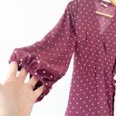 Loft Maroon Polka Dot Wrap Dress Photo 2