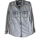 BP 1325  100% Cotton Acid Wash Denim Jean Button Up Shirt Size Medium Photo 0