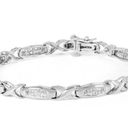 Haus of Brilliance 14K White Gold 1.0 Cttw Princess Diamond Tennis Bracelet NEW Silver Photo 1