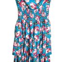 Betsey Johnson Floral Dress Ruffled Blue Pink Size 2 XS EUC Photo 5