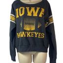 Signorelli Iowa Hawkeyes Gray Slouch Neck Football Graphic Sweatshirt women sz M Size M Photo 0