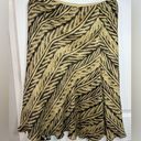 Ralph Lauren Vintage Lauren  Khaki Black Batik Tropical Palm Leaf Print Skirt Photo 1