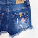 Zco Jeans  Floral Embroidered Raw Hem Jean Shorts Photo 6