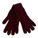 Womens wool blend knit burgundy gloves Photo 0