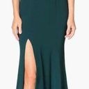 Dress the Population NWOT  IRIS slit crepe maxi gown v neck size M green Photo 0