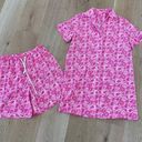 Short Sleeve Shirt and Shorts Set in Pink Paisley Print Photo 0