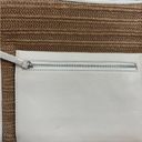 Brighton  Cream & Tan Raffia Leather Shoulder Tote Bag Purse Photo 13