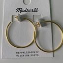 Madewell NWT  Medium Hoop Earrings Vintage Gold Photo 1