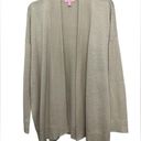 Lilly Pulitzer  Melly Cardigan Size Medium Linen Blend Beige Gold Sparkly Open Photo 0