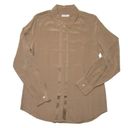 Equipment NWT  Earl in Camel Silk Pleating Button Down Shirt L $258 Photo 1