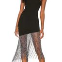 These Three Boutique Black Strapless Dress With Sparkly Fringe  Photo 0