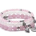 Rose Quartz 3 piece chakra bracelet heal crystals Photo 0